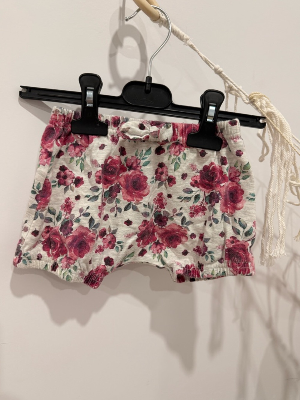 deux par deux Pink Rose Floral Elastic Waist Shorts